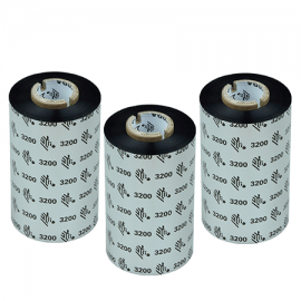 Carton de 6 rubans transfert thermique cire-resine Zebra 3200-83mmx300m-6E