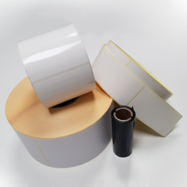 Rouleaux de 5000 étiquettes 42x24mm velin permanent 76/190/5000